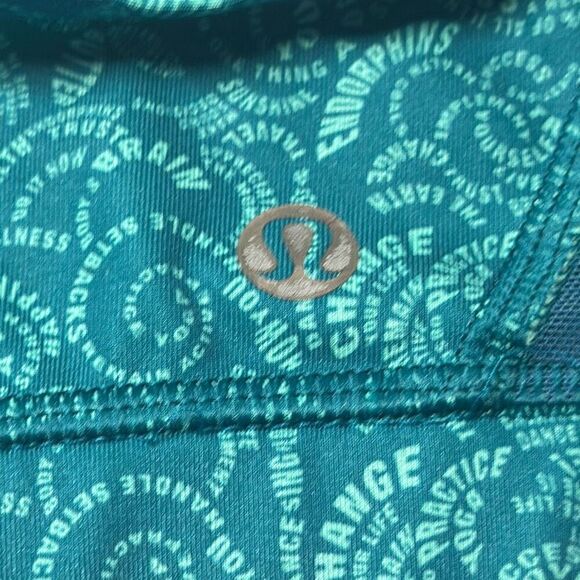 Lululemon Flow Y Bra IV Foli Manifesto Bali Breeze Tofino Teal size 8 - Picture 5 of 6